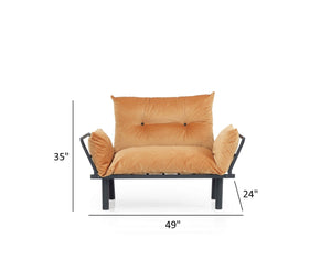 English Elm Sona Futon Loveseat Convertible Two Seat Sofa for Studio Apartments and Guest Rooms Mustard B029119236