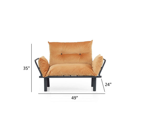 English Elm Sona Futon Loveseat Convertible Two Seat Sofa for Studio Apartments and Guest Rooms Mustard B029119236