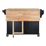 Hearth and Haven Cambridge Natural Wood Top Kitchen Island with Storage W914107252