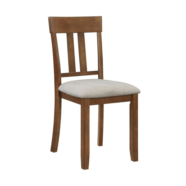 English Elm Transitional Prineville 7pc Cherry Dining Set with Acacia Veneer, Beige Upholstered Side Chairs, Classic Appeal B011119345