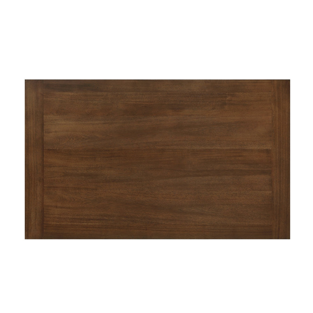 English Elm Transitional Prineville 7pc Cherry Dining Set with Acacia Veneer, Beige Upholstered Side Chairs, Classic Appeal B011119345