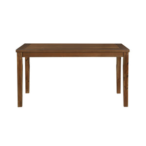 English Elm Transitional Prineville 7pc Cherry Dining Set with Acacia Veneer, Beige Upholstered Side Chairs, Classic Appeal B011119345