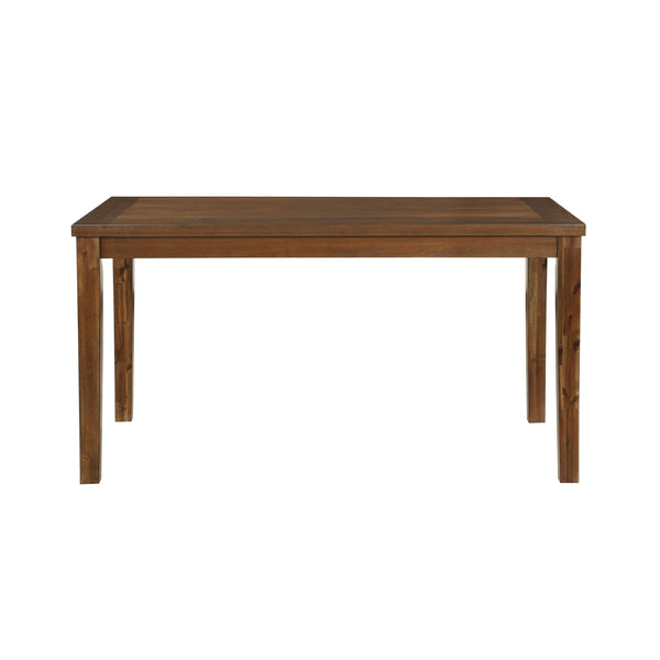 English Elm Transitional Prineville 7pc Cherry Dining Set with Acacia Veneer, Beige Upholstered Side Chairs, Classic Appeal B011119345