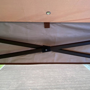 English Elm Outdoor 11x11 Ft Gazebo Canopy with Double-Tier Ventilated Roof, Removable Mesh, Sandbags Brown W419104362