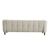 English Elm Modern Velvet Sofa 83.07 Inch For Living Room Beige Color