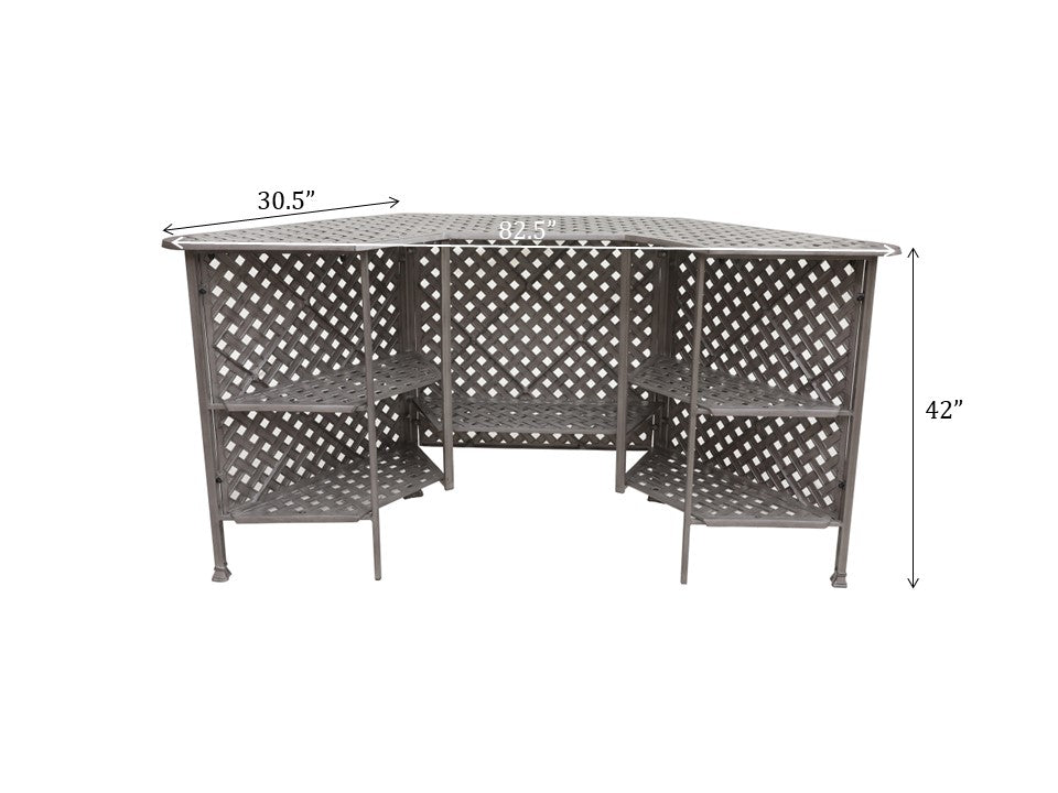 English Elm Cast Aluminum Weave Pattern Bar Table - Stylish, Weather-Resistant Outdoor Entertaining Solution! B010S00426