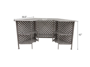 English Elm Cast Aluminum Weave Pattern Bar Table - Stylish, Weather-Resistant Outdoor Entertaining Solution! B010S00426