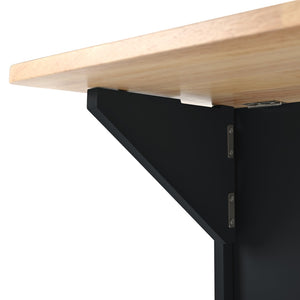 English Elm Kitchen Island Cart with Drop Leaf Power Outlet Rubberwood Top Wine Rack Rolling Black WF305556AAB