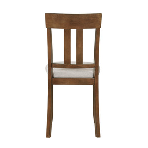 English Elm Transitional Prineville 7pc Cherry Dining Set with Acacia Veneer, Beige Upholstered Side Chairs, Classic Appeal B011119345