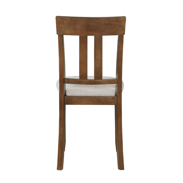 English Elm Transitional Prineville 7pc Cherry Dining Set with Acacia Veneer, Beige Upholstered Side Chairs, Classic Appeal B011119345