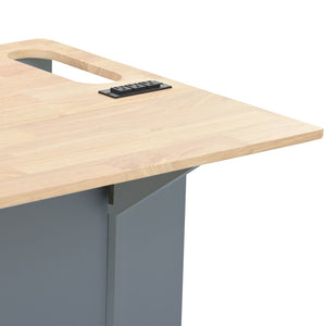 English Elm Kitchen Island Cart with Drop Leaf Power Outlet Rubberwood Top Wine Rack Rolling Blue WF305556AAG