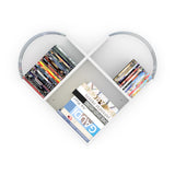 English Elm Case Heart Design Wood Base Metal Accessories Bookshelf