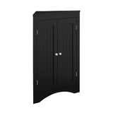 Gift 2-Door Corner Cabinet with Shelves, Coffee