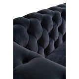 English Elm Modern Tufted Velvet Sofa 87.4 Inch For Living Room Black Color