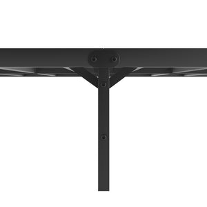 English Elm Metal Platform Bed with Wave Wood Headboard Heavy Duty Iron Frame No Box Spring W578107709