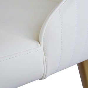 English Elm Modern PU sponge-filled dining chair with faux leather, foam comfort, metal legs and 280lb capacity Beige W1535119452