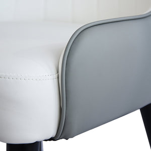 English Elm Modern PU sponge-filled dining chair with faux leather, foam comfort, metal legs and 280lb capacity White+gray W1535119451