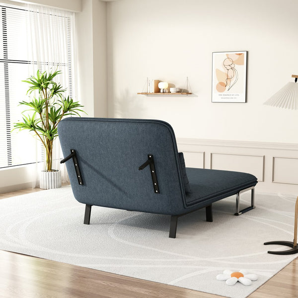 English Elm 39″ Convertible Chair Bed Plush Velvet Tri-Fold Sofa with 18.1" Seat Height, Adjustable Backrest, Pillow, Sturdy Iron Frame for Home Office Relaxation W1767106625
