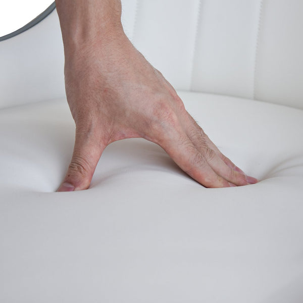 English Elm Modern PU sponge-filled dining chair with faux leather, foam comfort, metal legs and 280lb capacity White+gray W1535119451