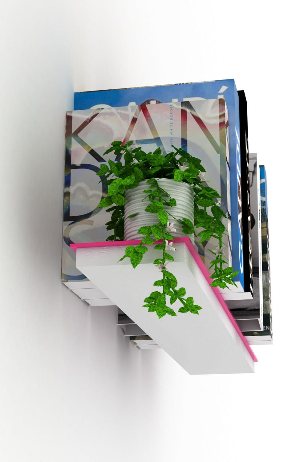 English Elm Air Wall Shelf Pink Wooden Floating Display Shelf 27" L Slim 5" W Minimalist Storage Accent Decor B029119496