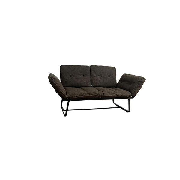 English Elm Violette Metal Frame Futon Love Seat with Slim Profile and Durable Steel Construction for Small Spaces Dark Brown B029119475