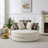 Swivel Accent Barrel Chair - 360Â° Round Sofa with 5 Movable Pillows