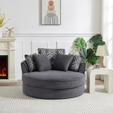 Hearth and Haven Swivel Accent Barrel Chair with 5 Movable Pillow 360 Degree Swivel Round Sofa Chair For Living Room, Bedroom, Hotel WF315766AAE