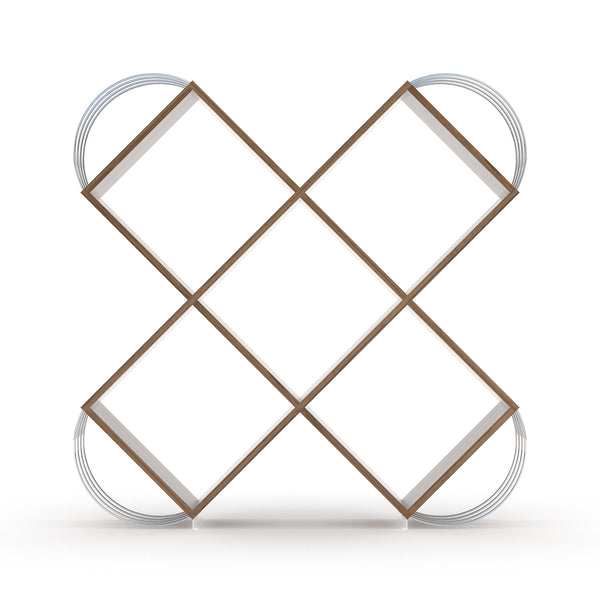 English Elm Case X Design Modern 5 Tier Bookcase — Space-Saving Wooden Shelving Unit for Living Room & Office Storage Walnut B029119484