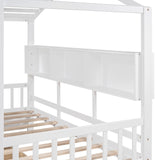 English Elm Wooden Twin Size House Bed With 2 Drawers,Kids Bed With Storage Shelf, White