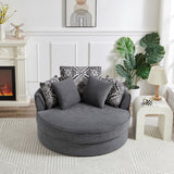 Hearth and Haven Swivel Accent Barrel Chair with 5 Movable Pillow 360 Degree Swivel Round Sofa Chair For Living Room, Bedroom, Hotel WF315766AAE