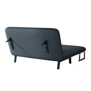 English Elm 55″ Convertible Chair Bed with Adjustable Backrest, Velvet Tri-Fold Sleeper Sofa, 18.1" Seat Height, Sturdy Iron Frame, Blue-Grey Comfort W1767106624