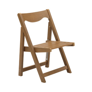 English Elm HIPS Outdoor Bistro Set Foldable 2-Chair and Rectangular Table Teak Finish – Durable, No Assembly, Weatherproof W1209107732