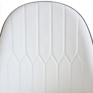 English Elm Modern PU sponge-filled dining chair with faux leather, foam comfort, metal legs and 280lb capacity White+gray W1535119451