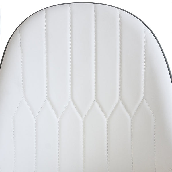 English Elm Modern PU sponge-filled dining chair with faux leather, foam comfort, metal legs and 280lb capacity White+gray W1535119451