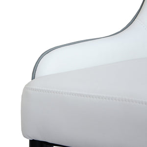 English Elm Modern PU sponge-filled dining chair with faux leather, foam comfort, metal legs and 280lb capacity White+gray W1535119451