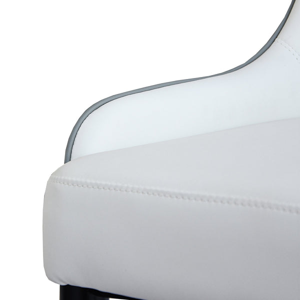 English Elm Modern PU sponge-filled dining chair with faux leather, foam comfort, metal legs and 280lb capacity White+gray W1535119451