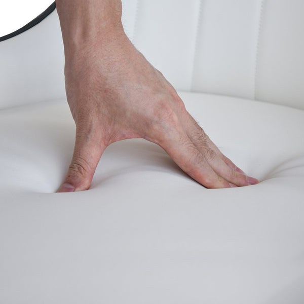 English Elm Modern PU sponge-filled dining chair with faux leather, foam comfort, metal legs and 280lb capacity Dark brown+White W1535119449