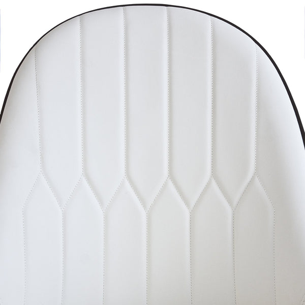 English Elm Modern PU sponge-filled dining chair with faux leather, foam comfort, metal legs and 280lb capacity Dark brown+White W1535119449