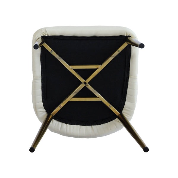 English Elm Modern PU sponge-filled dining chair with faux leather, foam comfort, metal legs and 280lb capacity Beige W1535119452