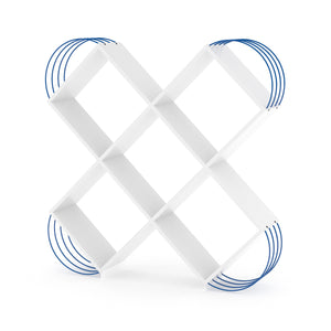 English Elm Case X Design Modern 5 Tier Bookcase — Space-Saving Wooden Shelving Unit for Living Room & Office Storage White B029119486