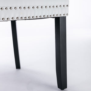 English Elm A&A Nikki Collection Tufted Modern Dining Chairs 2-Pc Set – Solid Wood Legs, PU & Velvet Upholstery, Nailhead Trim W1143111918