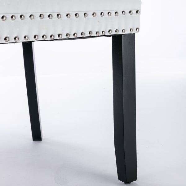 English Elm A&A Nikki Collection Tufted Modern Dining Chairs 2-Pc Set – Solid Wood Legs, PU & Velvet Upholstery, Nailhead Trim W1143111918