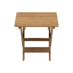 English Elm HIPS Outdoor Bistro Set Foldable 2-Chair and Rectangular Table Teak Finish – Durable, No Assembly, Weatherproof W1209107732