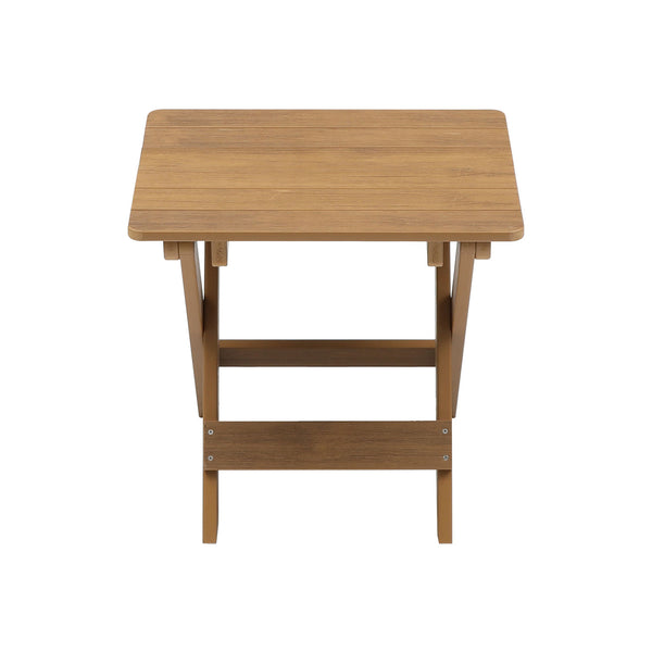 English Elm HIPS Outdoor Bistro Set Foldable 2-Chair and Rectangular Table Teak Finish – Durable, No Assembly, Weatherproof W1209107732