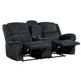 Hearth and Haven Home Theater Seating Manual Reclining Sofa with Hide-Away Storage, Cup Holders, 2 Usb Ports, 2 Power Sockets For Living Room, Bedroom WF306320AAC