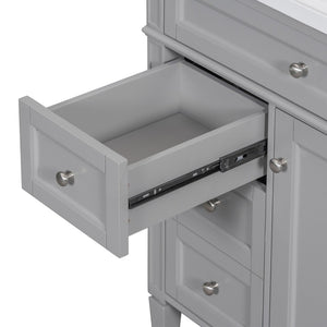 English Elm 30'' Modern Single Sink Vanity with Resin Basin Soft Close Drawers and Storage Cabinet SW000103AAE-2
