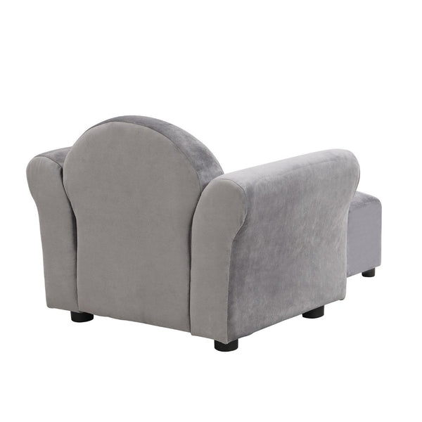 English Elm Kids Upholstered Chair and Ottoman Set Soft Toddler Seating for Playroom or Bedroom W214103910
