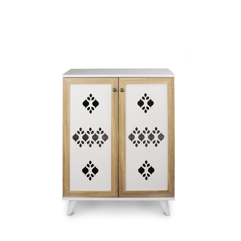 English Elm Karina Wood Base Shoe Cabinet Cream – Slim Durable Wood Organizer with Multi-Shelf Storage & Top Surface Decor Appeal B029119657