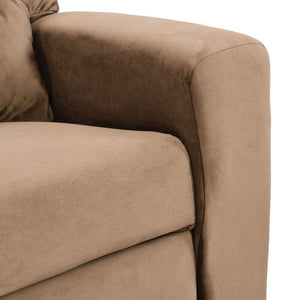English Elm Kids Velvet Recliner with Adjustable Footrest Padded Headrest and Built in Cup Holders W214101804