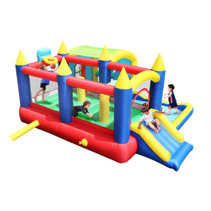 English Elm 7 in 1 Inflatable Bouncy Castle with Jump Zone Ball Pit and Obstacles for Kids W1677109362
